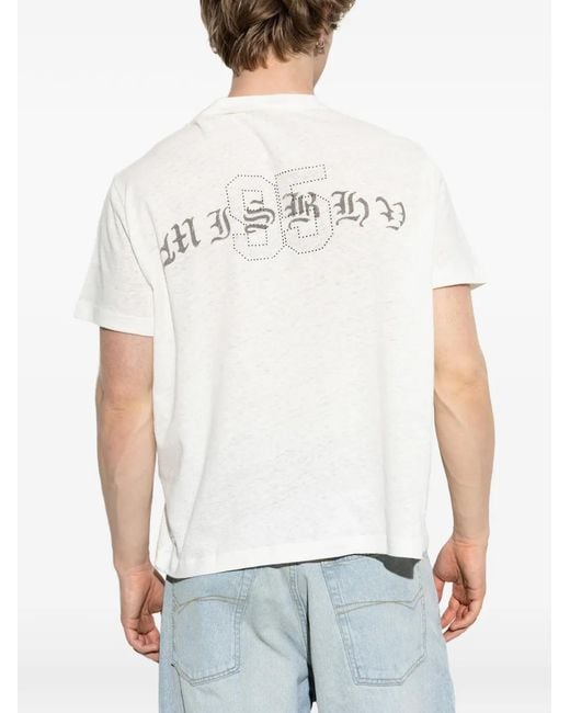 M I S B H V White Logo-Print T-Shirt