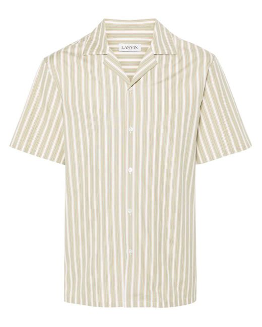 Lanvin Natural Striped Bowling Shirt for men