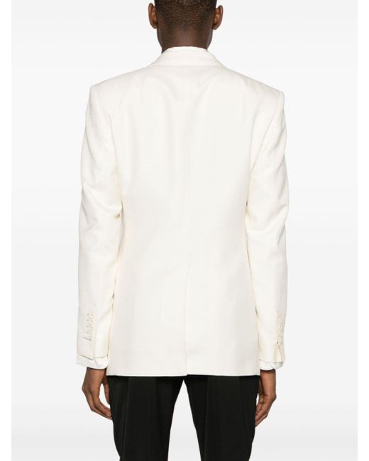 Tom Ford Natural White Silk Double-breasted Blazer for men