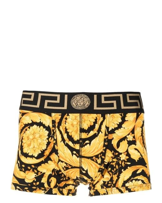 Versace Metallic Baroque-Print Cotton Boxer Briefs for men