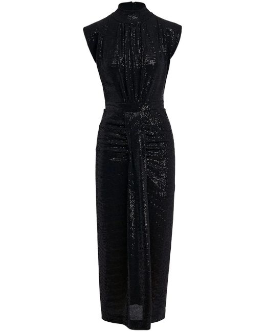 Essentiel Antwerp Black Golisee Sequin-Embellished Midi Dress