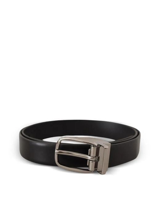 Dolce & Gabbana Black Buckle-Fastening Leather Belt for men