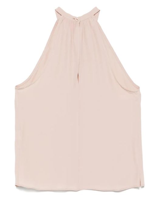 ..,merci Pink Halter-Neck Blouse