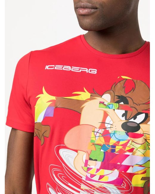 Iceberg Pink X Looney Tunes Cotton T-Shirt for men