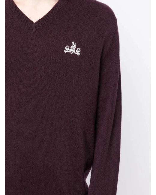 N.Peal Cashmere Blue Chest Logo-Print Knit Jumper for men