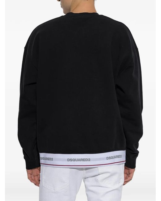 DSquared² Black Logo-Trim Sweater for men