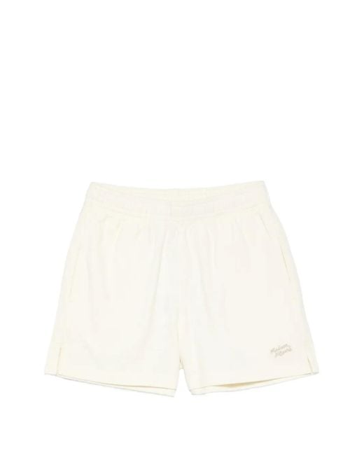 Maison Kitsuné White Textured Shorts