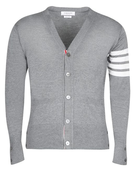 Thom Browne Gray Fine Merino Wool V for men