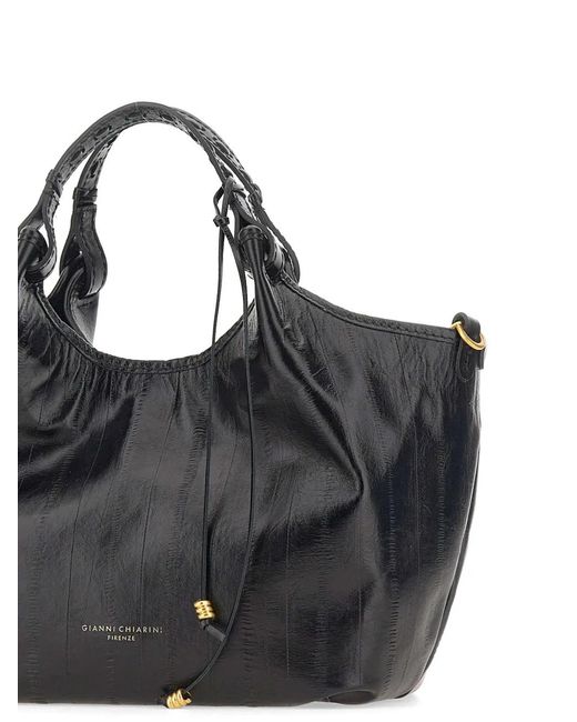 Gianni Chiarini Black Dua Leather Tote Bag