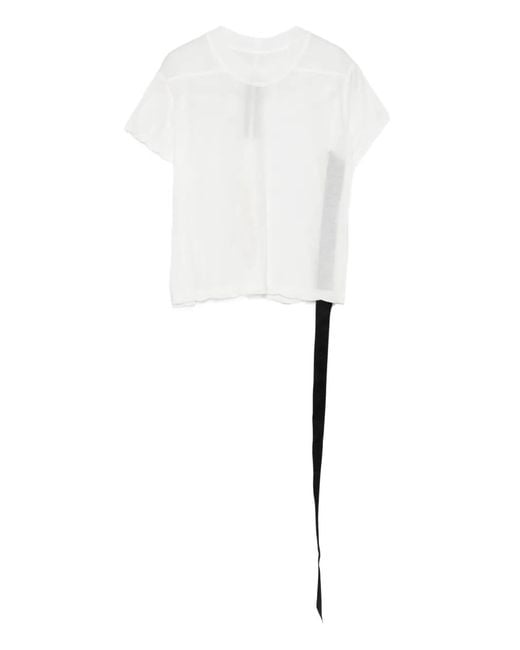 Rick Owens White Asymmetrical-Hem Organic Cotton Top