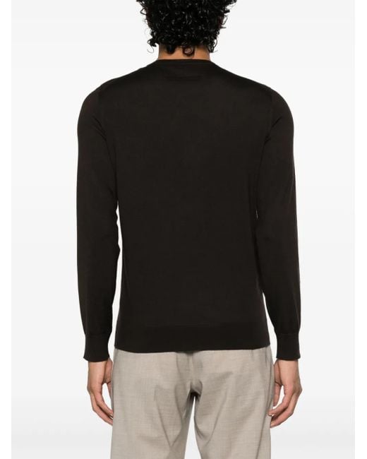 Zegna Fijngebreid T-Shirt in het Black voor heren