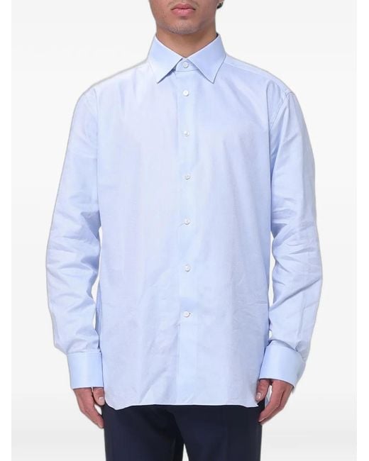 Zegna Blue Point-Collar Shirt for men