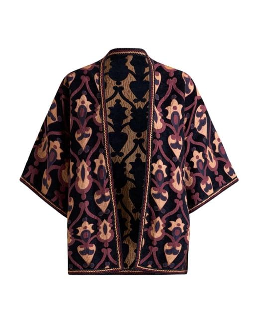 Etro Red Kesa Chenille Jacquard Jacket