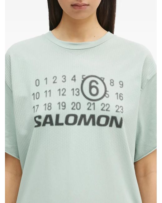 MM6 by Maison Margiela Green X Salomon Print Textured Seamless T-Shirt
