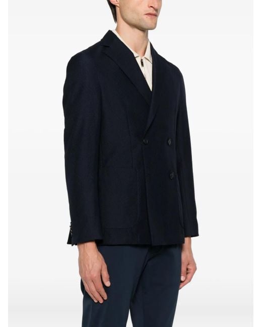 Boss Blue Double-Breasted Jacket for men