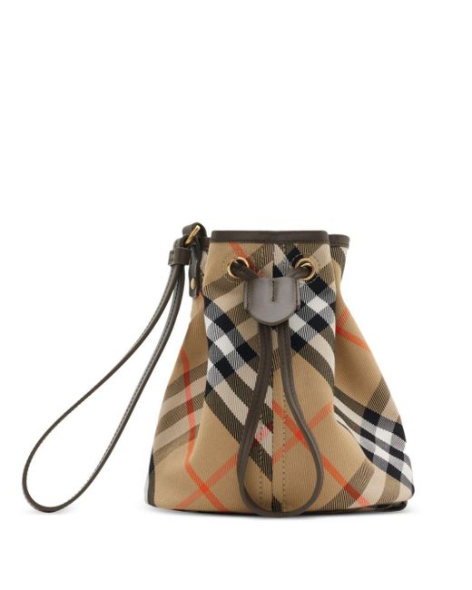 Burberry Natural Check Drawstring Mini Bag