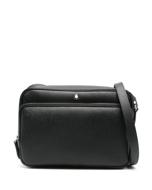 Montblanc Black Sartorial Leather Messenger Bag for men