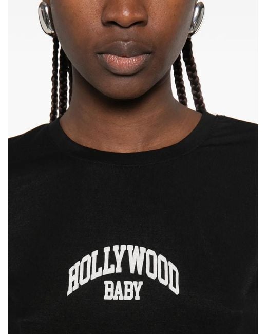 M I S B H V Black Lettering-Print T-Shirt