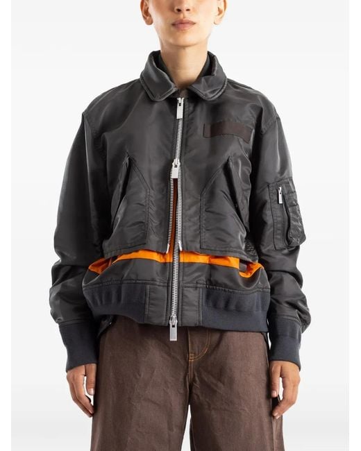 Sacai Gray Hybrid Panelled Jacket