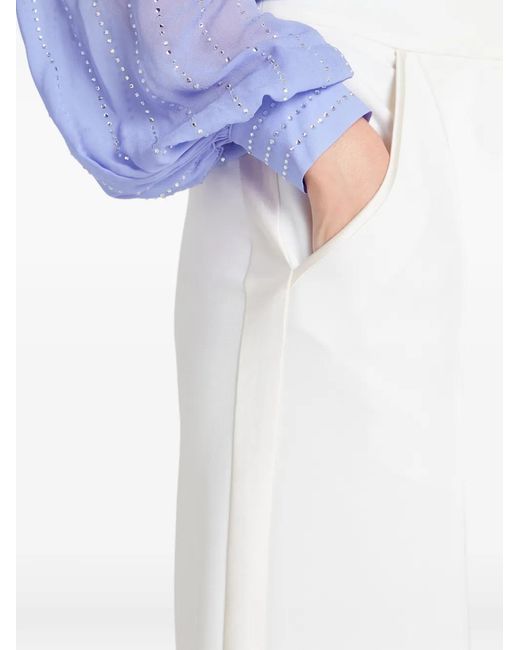Temperley London White Conqueror Wide-Leg Trousers