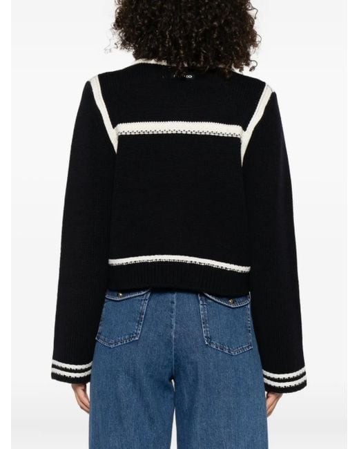 Pinko Black Sweaters Blu Bianco