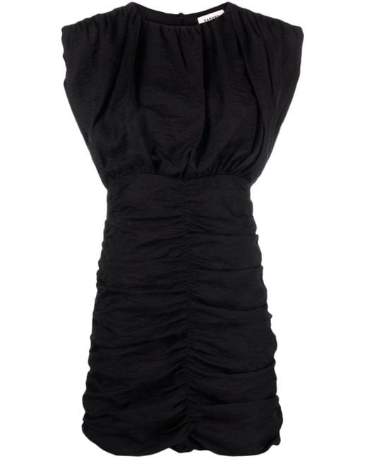 Robe courte froncée à design sans manches Sandro en coloris Black