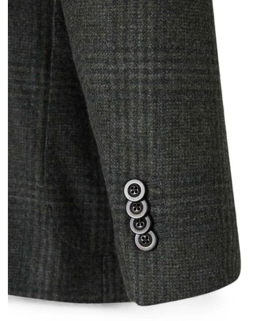 Boglioli Black Check-Pattern Notched-Lapel Blazer for men