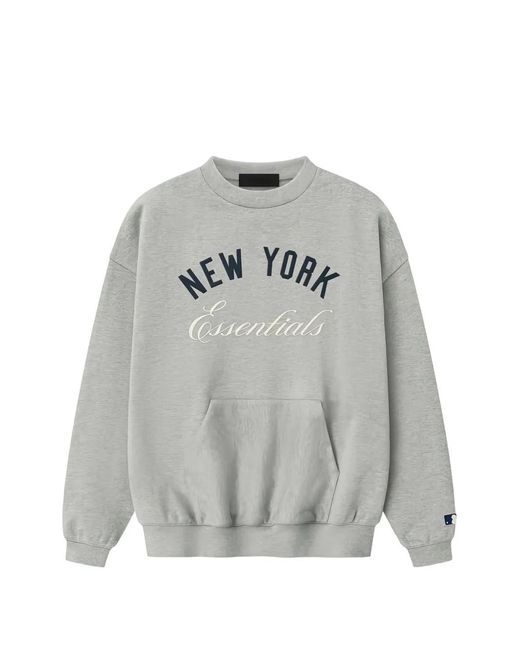 Fear Of God Gray Essentials Logo-Print Sweatshirt for men