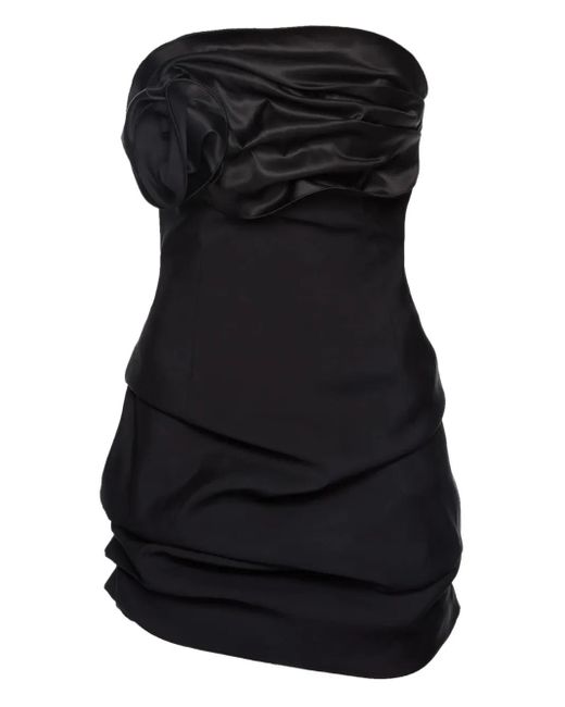 Magda Butrym シャーリング ストラップレス ミニドレス Black