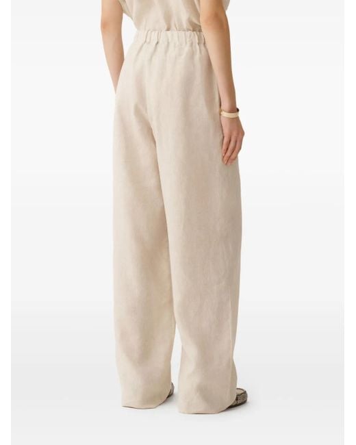 Fabiana Filippi Natural Elasticated-Waistband Trousers