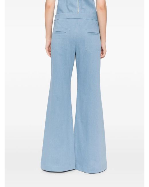 BLAKLACE Blue Button Flared Trousers