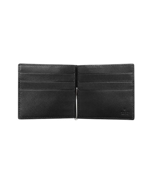 Gucci Leather Signature Money Clip Wallet in Black for Men - Save 8% - Lyst