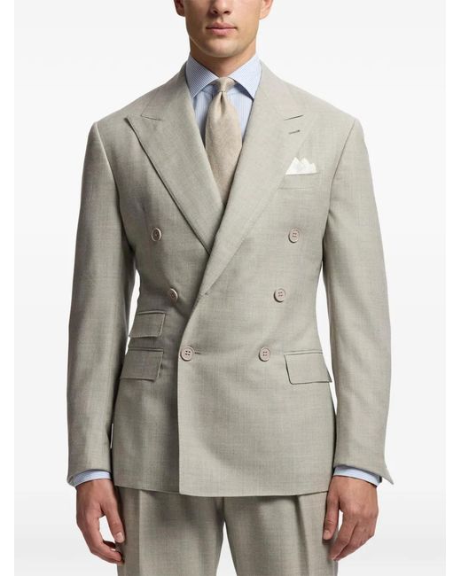 Ralph Lauren Gray Double-Breasted Wool Suit for men