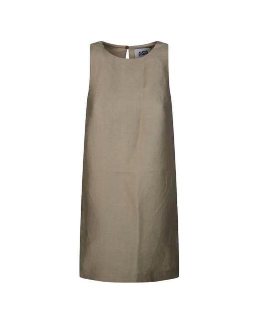 Alpha Studio Natural Sleeveless A-Line Mini Dress