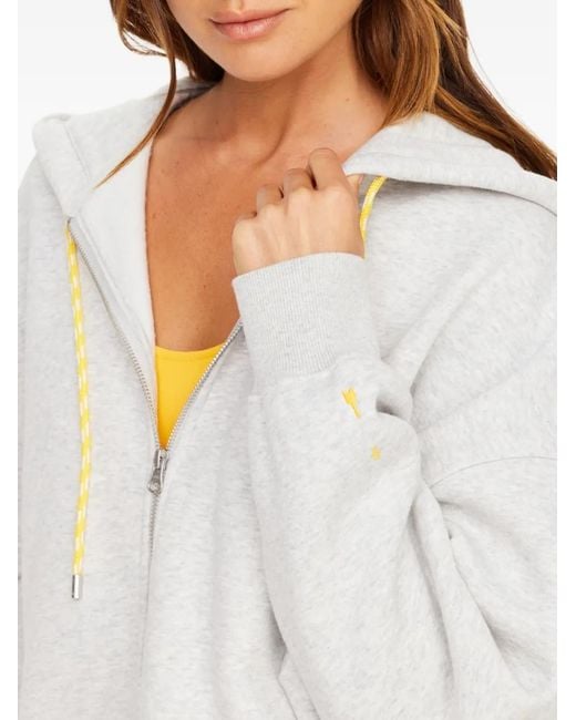The Upside White Jude Zip-Up Hoodie