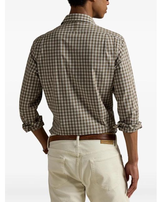 Polo Ralph Lauren Gray Check-Patterned Long-Sleeve Shirt for men