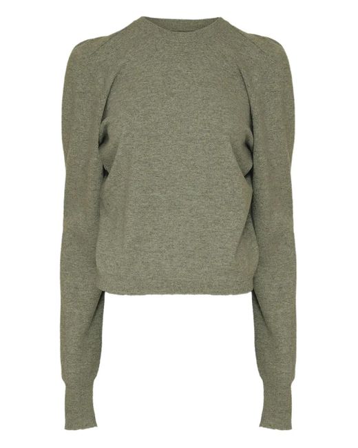 Maison Margiela Green Mélange Wool Sweater
