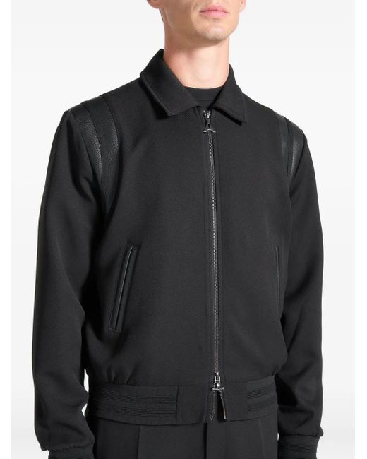 Manière De Voir Black Denis Tailored Varsity Jacket for men