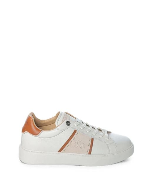 La Martina White Blubber Leather Sneakers for men
