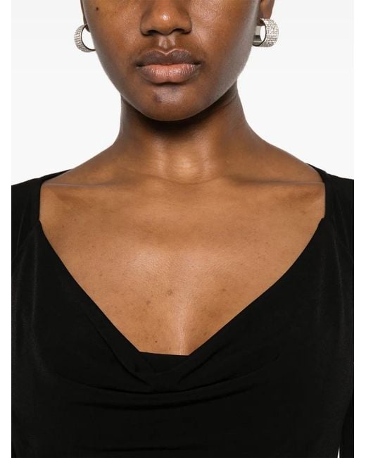 Patrizia Pepe Black Crepe Maxi Dress