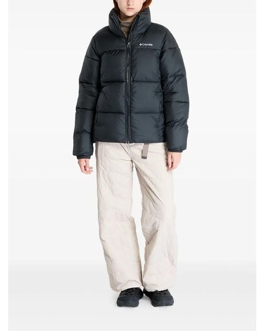 Columbia Blue Logo-Print Padded Jacket