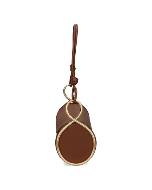 Cult Gaia Brown Dahlia Cylindrical Shoulder Bag