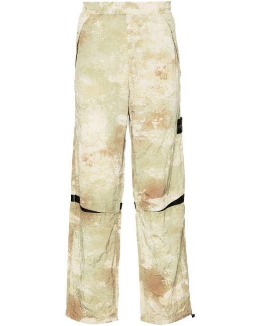 Pantaloni camouflage con vita elasticizzata di Stone Island in Natural da Uomo