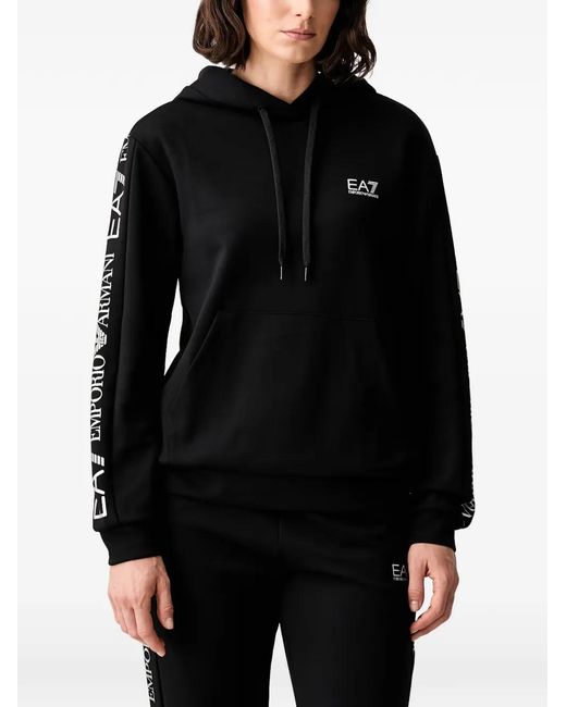 EA7 Black Logo-Tape Tracksuit