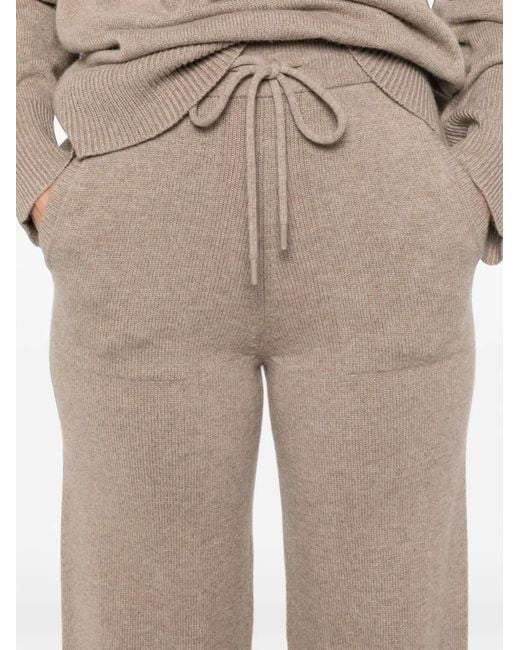 Max Mara Natural Drawstring-Waist Knitted Trousers