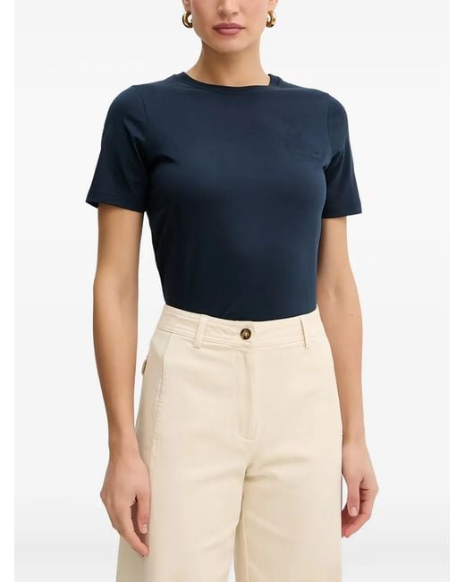 Trussardi Blue Embroidered T-Shirt