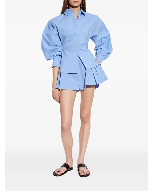 IRO Blue Puff-Sleeve Button-Down Shirt