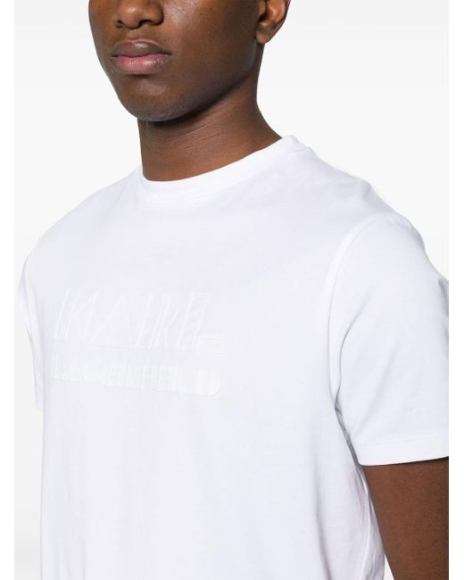 T-shirt à logo imprimé Karl Lagerfeld pour homme en coloris White