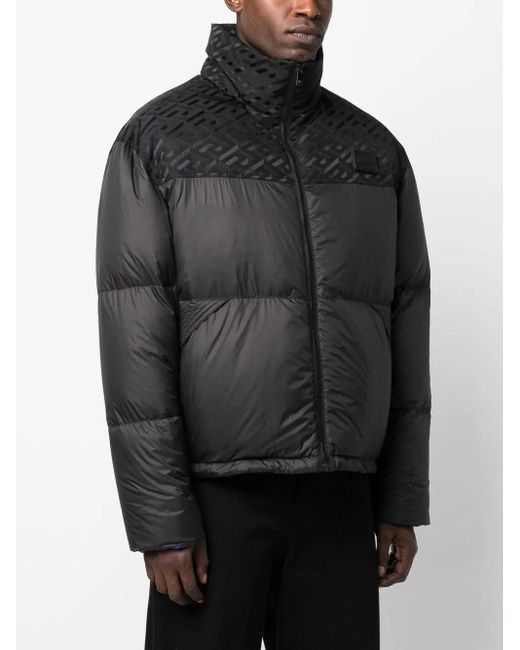 Versace Black Zip-Fastening Padded Jacket for men