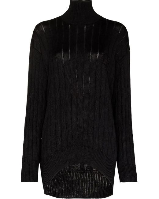 Balenciaga Black Rib-Knit Jumper